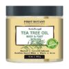 100% Natural Tea Tree Oil Body & Foot Scrub with Dead Sea Salt – Best for Acne, Dandruff and Warts, Helps with Corns, Calluses, Athlete foot, Jock Itch & Body Odor (11 oz)