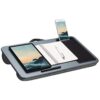 LapGear Home Office Lap Desk with Device Ledge, Mouse Pad, and Phone Holder – Silver Carbon – Fits Up to 15.6 Inch Laptops - Image 5